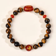 Buddha Stones 12 Chinese Zodiac Natural Tiger Eye Red Agate Protection Bracelet - 8mm(Wrist Circumference 14-16cm) - Tiger - image 3