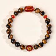 Buddha Stones 12 Chinese Zodiac Natural Tiger Eye Red Agate Protection Bracelet - 8mm(Wrist Circumference 14-16cm) - Rabbit - image 4