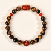 Buddha Stones 12 Chinese Zodiac Natural Tiger Eye Red Agate Protection Bracelet - 8mm(Wrist Circumference 14-16cm) - Snake - image 12