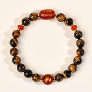 Buddha Stones 12 Chinese Zodiac Natural Tiger Eye Red Agate Protection Bracelet - 8mm(Wrist Circumference 14-16cm) - Horse - image 13