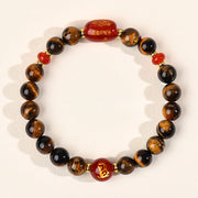 Buddha Stones 12 Chinese Zodiac Natural Tiger Eye Red Agate Protection Bracelet - 8mm(Wrist Circumference 14-16cm) - Monkey - image 16