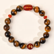 Buddha Stones 12 Chinese Zodiac Natural Tiger Eye Red Agate Protection Bracelet - 10mm(Wrist Circumference 16-17cm) - Dragon - image 24
