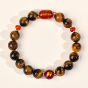 Buddha Stones 12 Chinese Zodiac Natural Tiger Eye Red Agate Protection Bracelet - 10mm(Wrist Circumference 16-17cm) - Horse - image 26