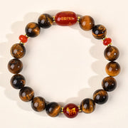 Buddha Stones 12 Chinese Zodiac Natural Tiger Eye Red Agate Protection Bracelet - 10mm(Wrist Circumference 16-17cm) - Goat - image 28