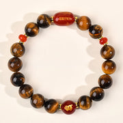 Buddha Stones 12 Chinese Zodiac Natural Tiger Eye Red Agate Protection Bracelet - 10mm(Wrist Circumference 16-17cm) - Pig - image 32