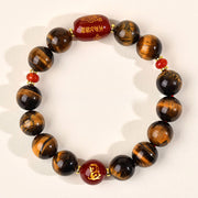 Buddha Stones 12 Chinese Zodiac Natural Tiger Eye Red Agate Protection Bracelet - 12mm(Wrist Circumference 17-18cm) - Monkey - image 41