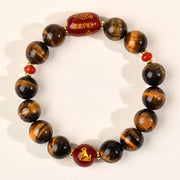 Buddha Stones 12 Chinese Zodiac Natural Tiger Eye Red Agate Protection Bracelet - 12mm(Wrist Circumference 17-18cm) - Dog - image 43