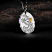 Buddha Stones 999 Sterling Silver Year Of The Horse 925 Sterling Silver Chain Prosperity Necklace Pendant - Horse - image 0