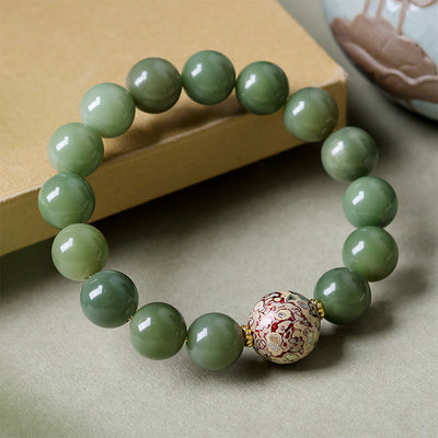 FREE Today: Peace and Harmony Green Bodhi Seed Lacquer Craft Bead Bracelet - 12mm(Wrist Circumference 17-18cm) - image 0