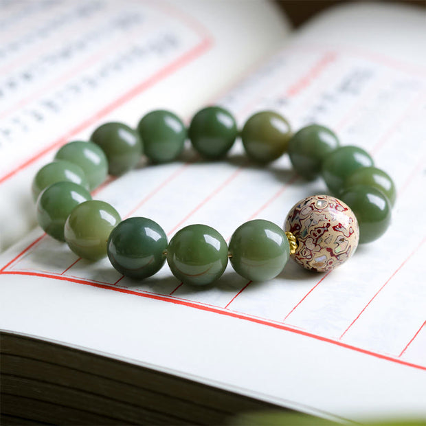 FREE Today: Peace and Harmony Green Bodhi Seed Lacquer Craft Bead Bracelet - image 5