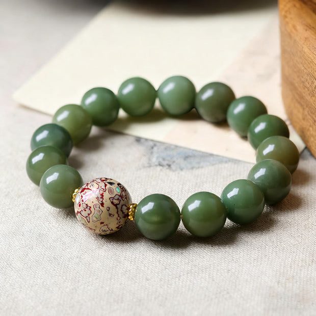 FREE Today: Peace and Harmony Green Bodhi Seed Lacquer Craft Bead Bracelet - image 3