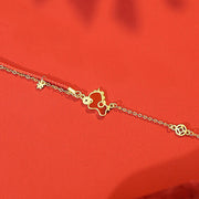 Buddha Stones 925 Sterling Silver Year Of The Horse Red String Red Agate Coin Charm Luck Bracelet - Golden Horse Bracelet - image 6