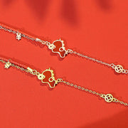 Buddha Stones 925 Sterling Silver Year Of The Horse Red String Red Agate Coin Charm Luck Bracelet - image 7