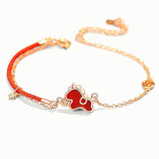 Buddha Stones 925 Sterling Silver Year Of The Horse Red String Red Agate Coin Charm Luck Bracelet - image 2