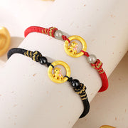 Buddha Stones 925 Sterling Silver Year Of The Horse Peace Buckle Balance String Couple Bracelet - image 12