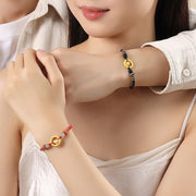 Buddha Stones 925 Sterling Silver Year Of The Horse Peace Buckle Balance String Couple Bracelet - image 13