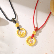 Buddha Stones 925 Sterling Silver Year Of The Horse Peace Buckle Fu Character Luck Necklace Pendant - image 11