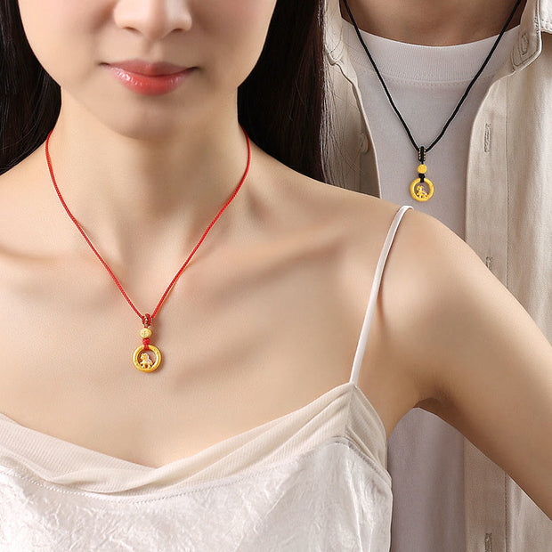 Buddha Stones 925 Sterling Silver Year Of The Horse Peace Buckle Balance String Couple Bracelet - image 23