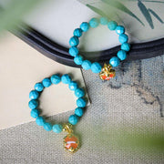 Buddha Stones 4mm Ultra-Fine Turquoise Faceted Bead Design Strength Elastic Ring - image 3