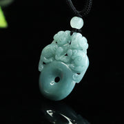 Buddha Stones Double PiXiu Jade Peace Buckle Wealth Luck String Necklace Pendant - image 6