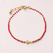 Buddha Stones 925 Sterling Silver Plated Gold Year of the Horse Red Liuli Glass Buddha Prosperity Bracelet - Formless Buddha Bracelet - image 14