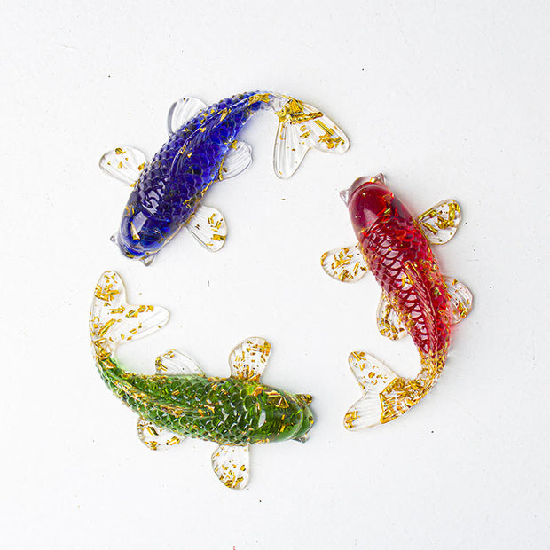 FREE Today: Prosperity and Luck Koi Fish Crystal Chip Resin Decoration - image 0