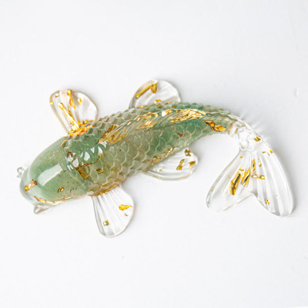 FREE Today: Prosperity and Luck Koi Fish Crystal Chip Resin Decoration - Green Aventurine(60*40*20mm) - image 12