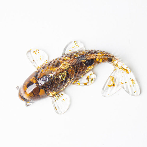 FREE Today: Prosperity and Luck Koi Fish Crystal Chip Resin Decoration - Tiger Eye(60*40*20mm) - image 8