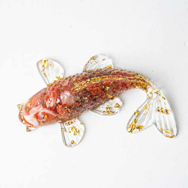 FREE Today: Prosperity and Luck Koi Fish Crystal Chip Resin Decoration - Red Agate (60*40*20mm) - image 24