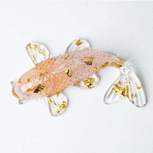 FREE Today: Prosperity and Luck Koi Fish Crystal Chip Resin Decoration - Pink Crysta(60*40*20mm) - image 10