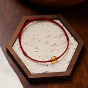 FREE Today: Luck Connection Handmade Copper Coins Charm Braided String Adjustable Bracelet Anklet - Red Anklet - image 11