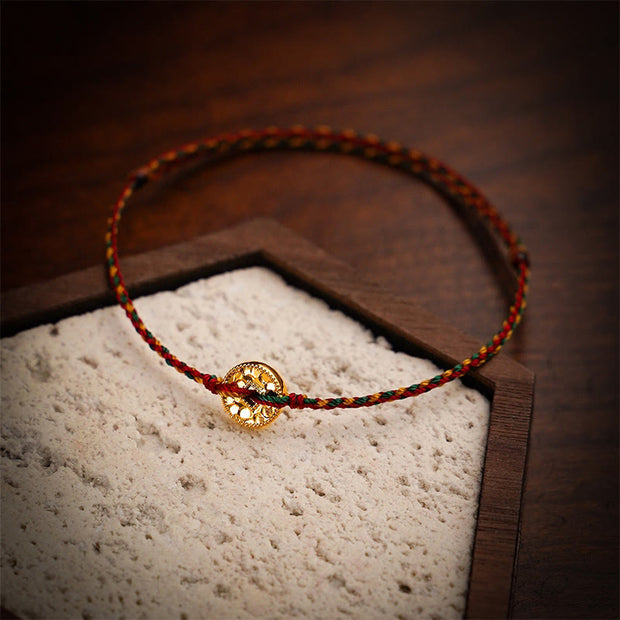 FREE Today: Luck Connection Handmade Copper Coins Charm Braided String Adjustable Bracelet Anklet - Multicolored Anklet - image 0