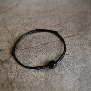 Buddha Stones Natural Black Obsidian String Braided Strength Bracelet - image 3