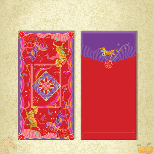 Buddha Stones 6pcs Multi-Color Chinese Red Envelope Get Rich Year Of The Horse 2026 New Year - 6Pcs Great fortune - image 8
