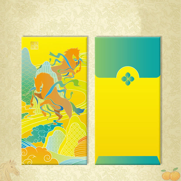 Buddha Stones 6pcs Multi-Color Chinese Red Envelope Get Rich Year Of The Horse 2026 New Year - 6Pcs Mighty power and great progress - image 18