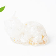 Buddha Stones Crystal Chip Epoxy Resin Small Cat Positive Decoration  - White Turquoise(32*43*53mm) - image 3