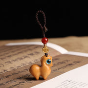 FREE Today: Healing Year of the Horse Small Leaf Red Sandalwood Key Chain Phone Hanging Decoration - Sandalwood - Key Chain - image 5