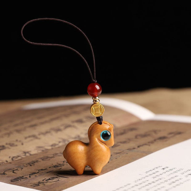 FREE Today: Healing Year of the Horse Small Leaf Red Sandalwood Key Chain Phone Hanging Decoration - Sandalwood - Phone Hanging Decoration - image 7