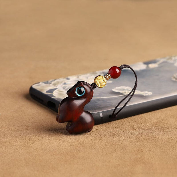 FREE Today: Healing Year of the Horse Small Leaf Red Sandalwood Key Chain Phone Hanging Decoration - image 3