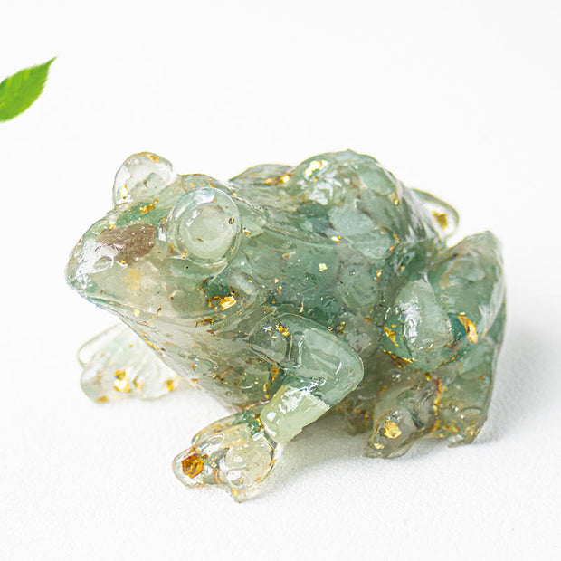 Buddha Stones Crystal Drip Resin Small Frog Passion Decoration Statue - image 12