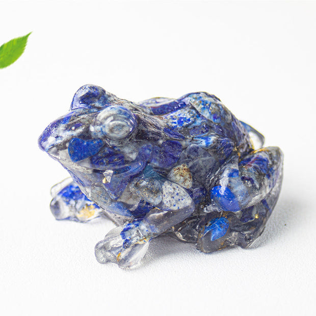 Buddha Stones Crystal Drip Resin Small Frog Passion Decoration Statue - image 15