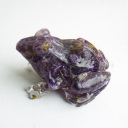 Buddha Stones Crystal Drip Resin Small Frog Passion Decoration Statue - Amethyst (65*55*38mm) - image 14