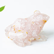 Buddha Stones Crystal Drip Resin Small Frog Passion Decoration Statue - Pink Crystal(65*55*38mm) - image 20