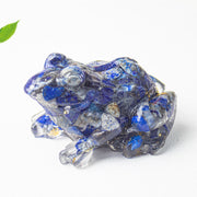 Buddha Stones Crystal Drip Resin Small Frog Passion Decoration Statue - Lazurite(65*55*38mm) - image 8