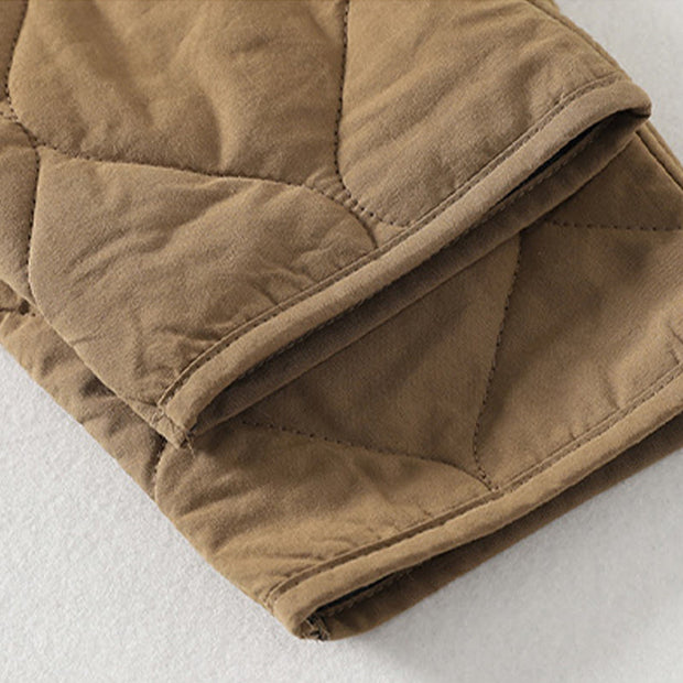 Buddha Stones Plain Buttons V-Neck Long Sleeve Women's Cotton Coat With Pockets - image 4