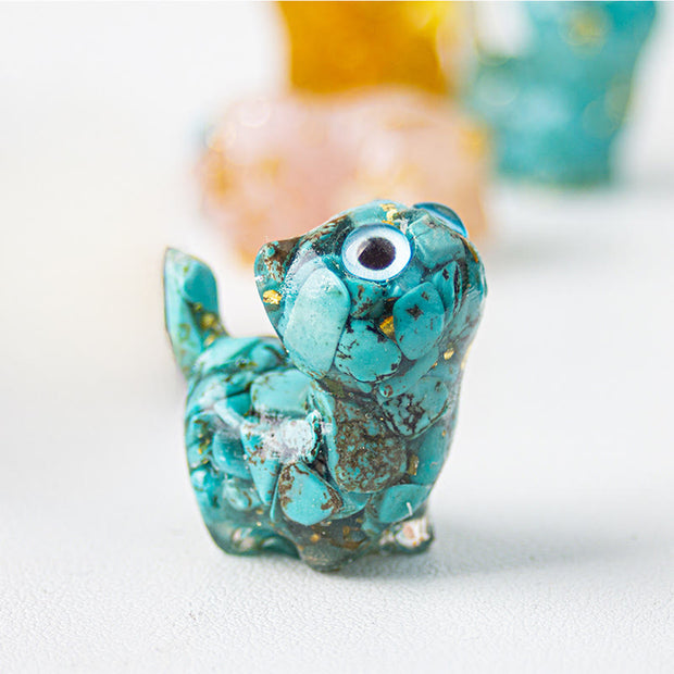 FREE Today: Strength and Protection Crystal Drip Resin Small Cat Statue Decoration - image 6