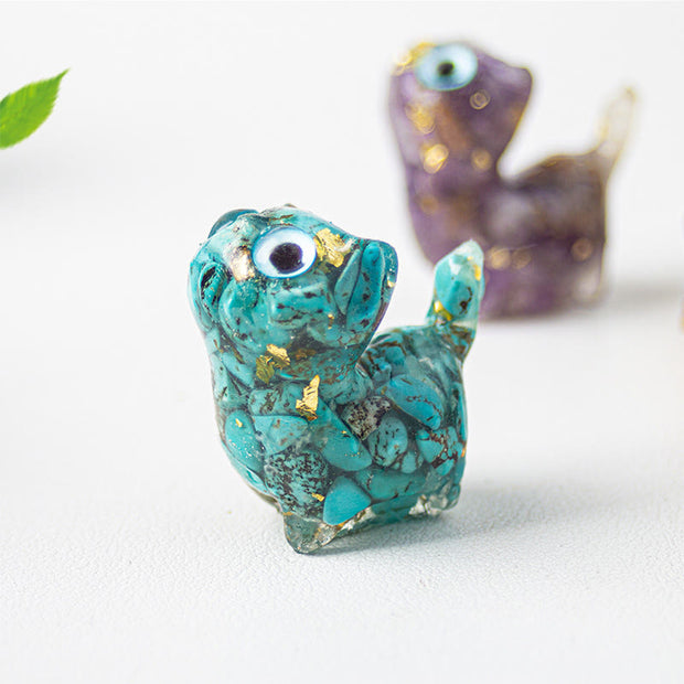 FREE Today: Strength and Protection Crystal Drip Resin Small Cat Statue Decoration - image 7