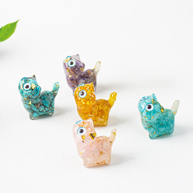 FREE Today: Strength and Protection Crystal Drip Resin Small Cat Statue Decoration - image 26