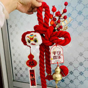 Buddha Stones Year of the Horse Dancing Lion Fu Character Chinese Knotting Fortune Decoration - image 2