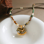 Buddha Stones Year Of The Horse Copper Tiger Eye Various Beads Balance Necklace Pendants - image 9